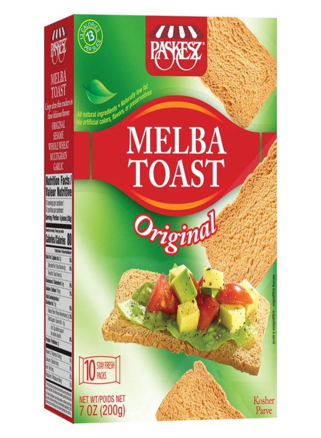 Snacktery Original Melba Toast Crackers - Thin and Crispy Flatbread Crackers - Mini Toasts for Dips, Spreads, Salads - 7 Oz - Image 1
